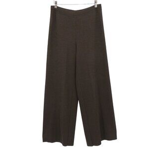 Crea Concept Brown Wool Knit Wide Leg Pull On Pants L